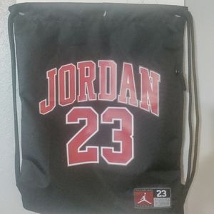 Air Jordan 23 Jumpman Drawstring Gym Black Bag Sack School Sports Backpack